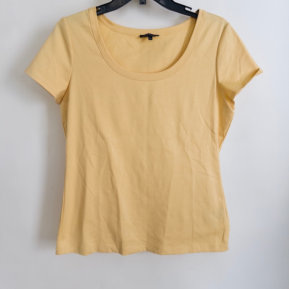 Lafayette 148 New York Soft Yellow Short Sleeve Tee